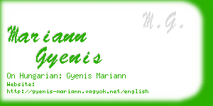 mariann gyenis business card